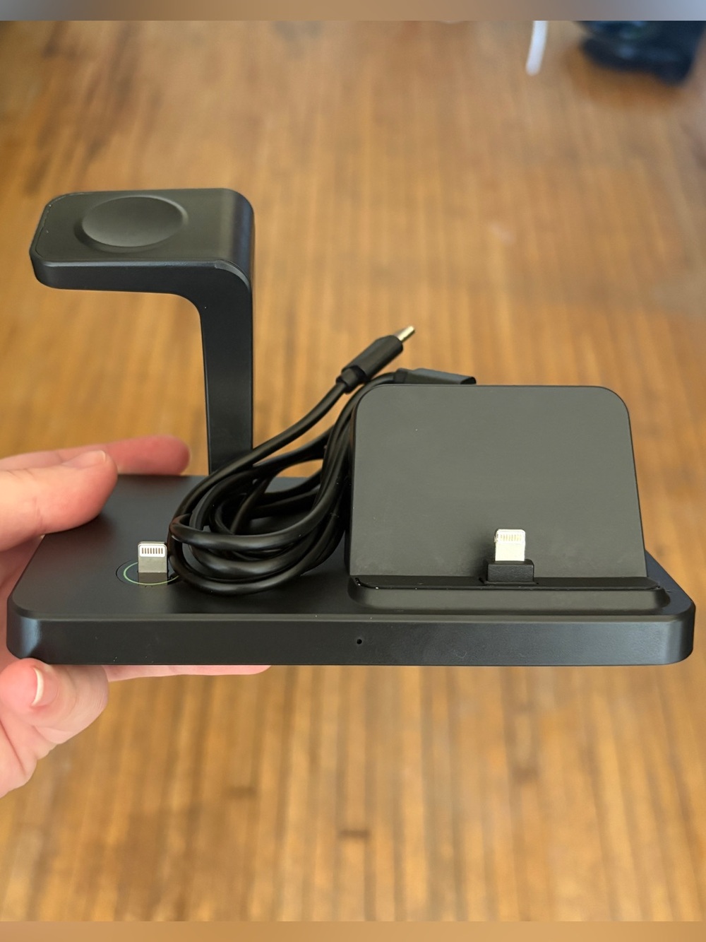 3-in-1 Charging Dock Station with Lightning Connectors and Apple Watch Stand